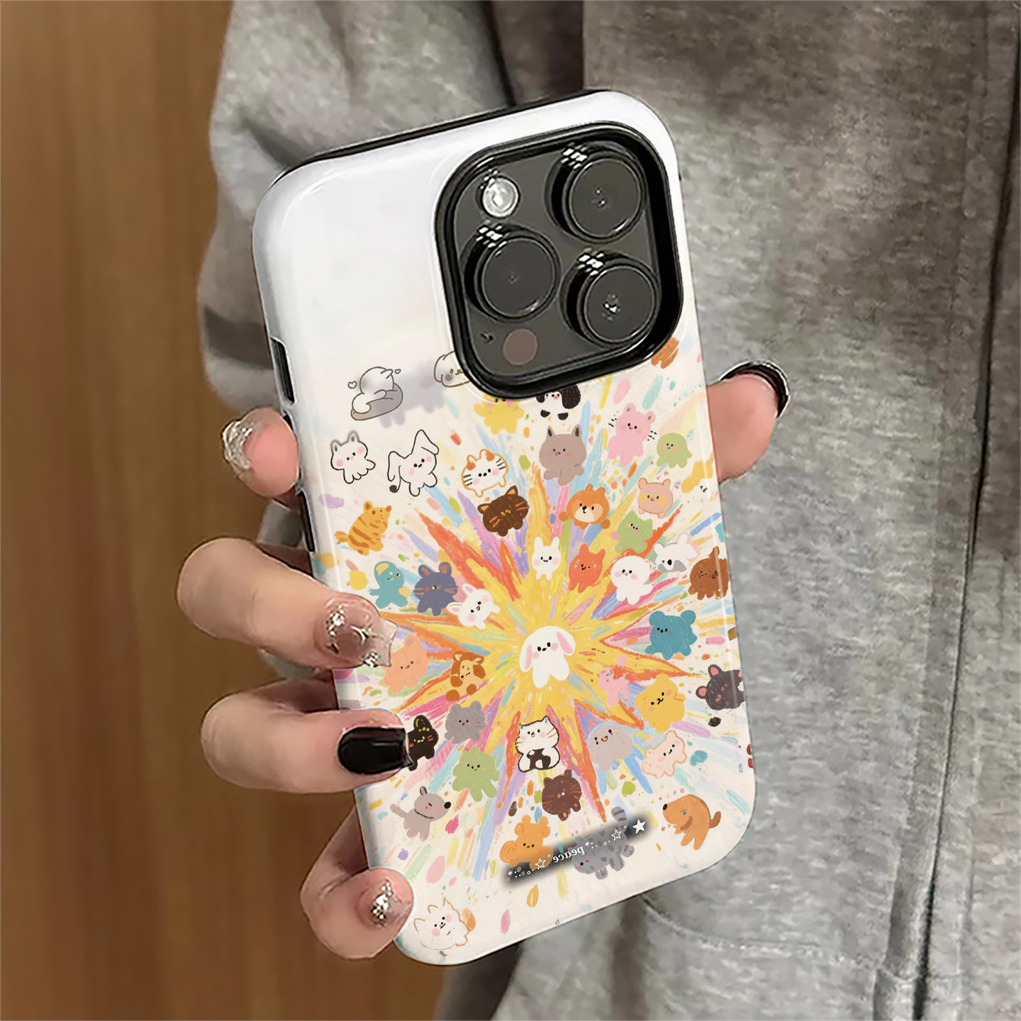 适用iPhone16pro手机壳苹果15promax新款苹果13女iP14pro简约12卡通7plus防摔8套11满屏猫咪xsmax硬16e菲林xr