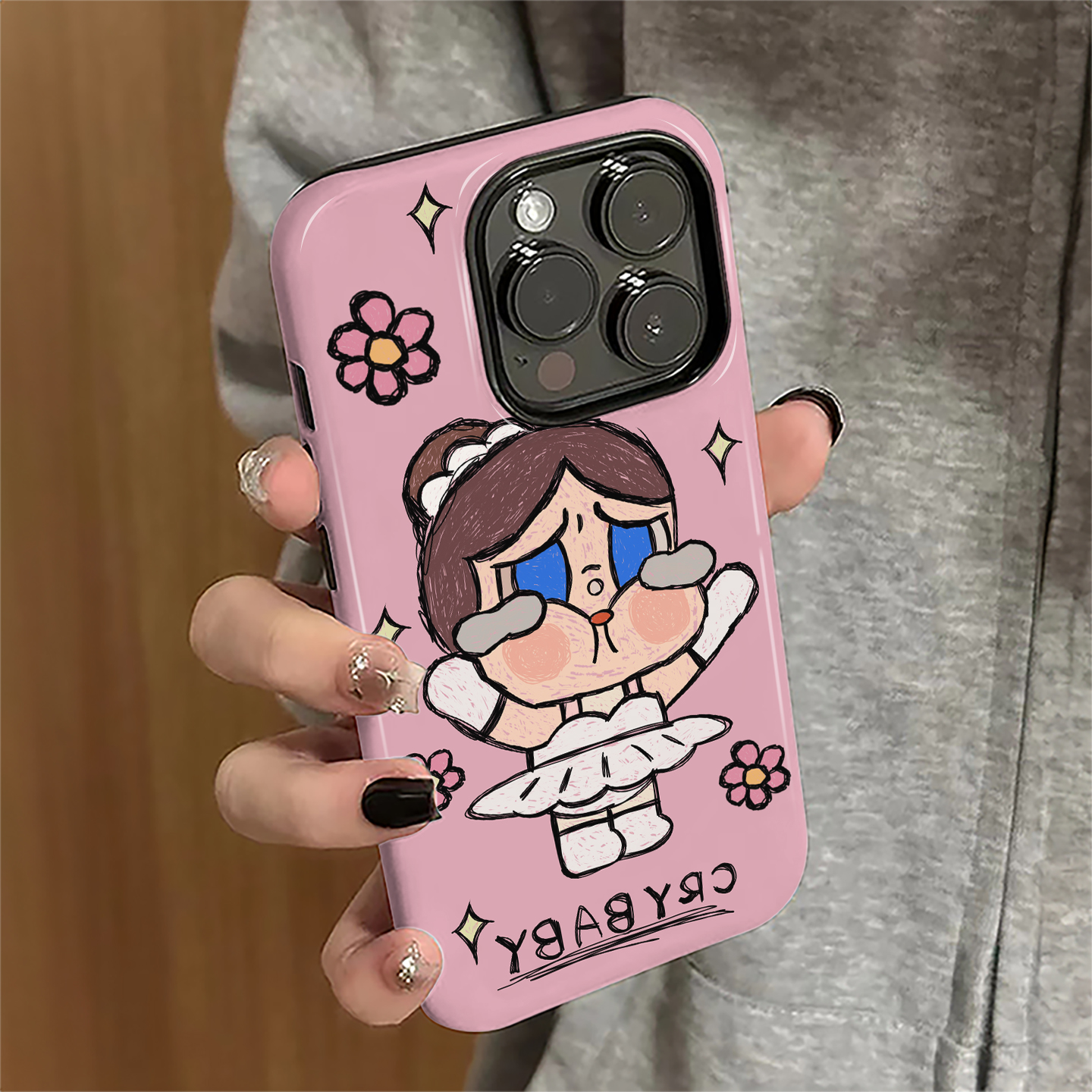 适用苹果16pro手机壳iPhone15promax新款苹果13女iP14简约12卡通11防摔7潮牌xsmax芭蕾哭娃8plus套xr菲林16e