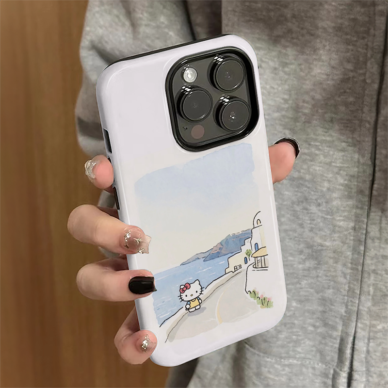 适用苹果15promax手机壳卡通iPhone16pro新款iP14/13女16e蓝天kt猫12简约7可爱xsmax防摔11保护套8plus菲林xr