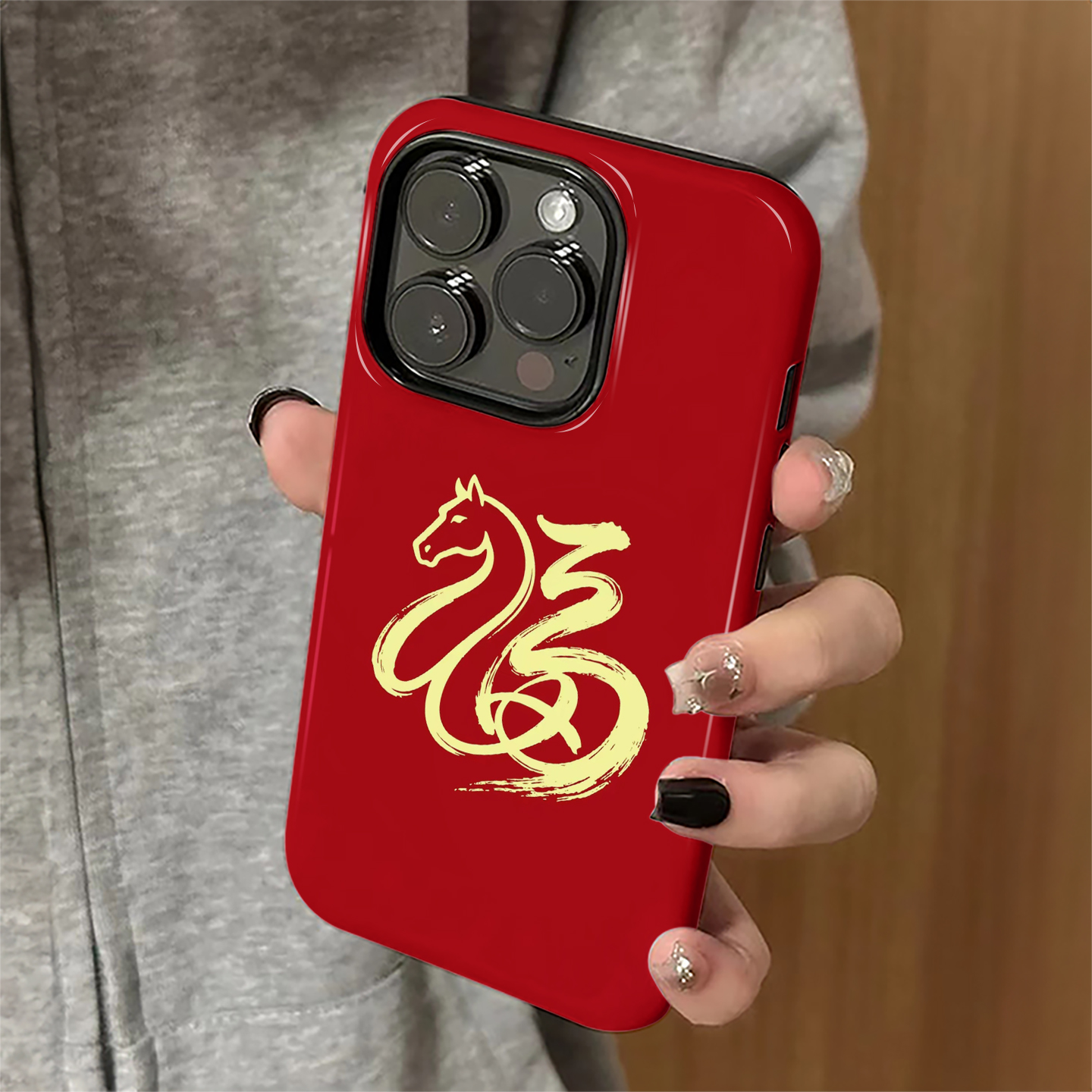 马年福来适用苹果16pro手机壳iPhone17promax红色ip15pro女13新年14新款xsmax简约12防摔11保护套8/7plus菲林