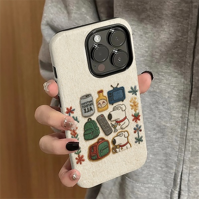 恶搞之家布莱恩适用苹果17promax手机壳iPhone16pro卡通15女13简约12新款14防摔11保护套xsmax/8/7plus菲林e