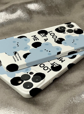 适用于华为mate50pro手机壳菲林蓝色小熊高级感mate40pro套网红新p30男女款p40/p50e全包防摔mate20/30epro硬