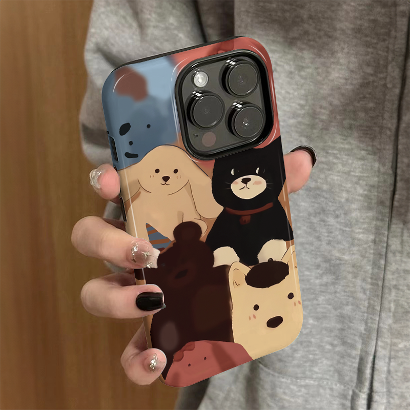 适用苹果16promax手机壳iPhone15新款可爱iP14/13女12简约xsmax动物头像8高级防摔11套7小众plus菲林二合一xr