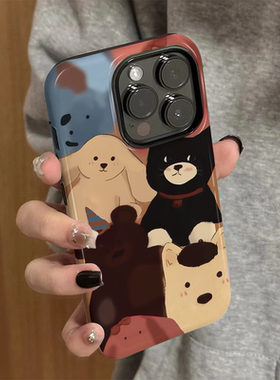 适用苹果16promax手机壳iPhone15新款可爱iP14/13女12简约xsmax动物头像8高级防摔11套7小众plus菲林二合一xr