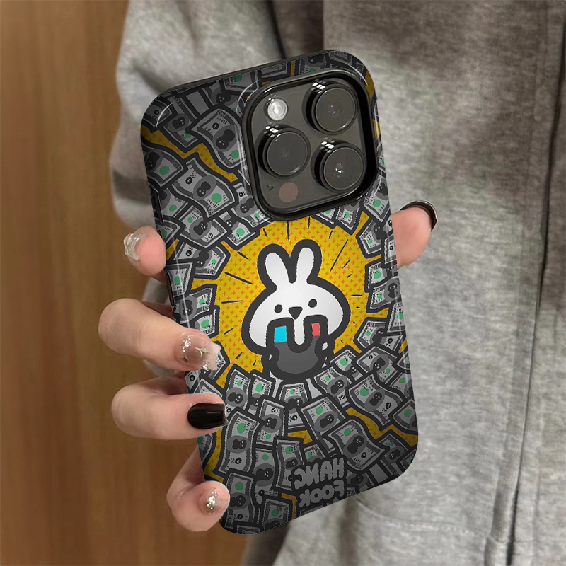 适用苹果16手机壳iPhone15promax新款iP14/13女卡通12简约xsmax磁铁兔子8硅胶防摔11套7高级plus菲林二合一xr图片