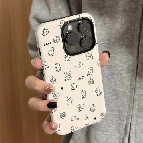 适用苹果16promax手机壳女iPhone15新款可爱iP13/14硅胶xr防摔保护套pro简约iP7/8小众plus蛋糕小熊xsmax外壳