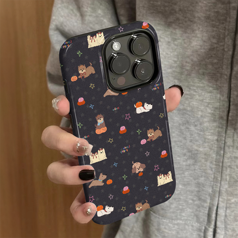 适用iPhone16手机壳苹果15promax新款女iP14/13简约12卡通xsmax狗狗柿子8创意防摔11套7菲林二合一plus个性xr