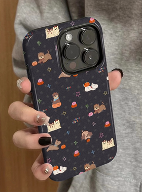 适用iPhone16手机壳苹果15promax新款女iP14/13简约12卡通xsmax狗狗柿子8创意防摔11套7菲林二合一plus个性xr
