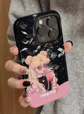 适用苹果16pro手机壳苹果15pro新款iPhone14promax简约iP13女16e卡通12潮流女孩7硬11防摔xsmax套8plus菲林xr