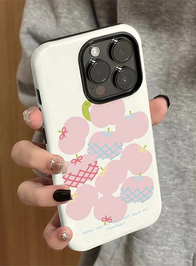 适用苹果16pro手机壳苹果15promax简约iPhone13新款iP14pro女12高级16e硬7粉色苹果11防摔xsmax套8plus菲林xr