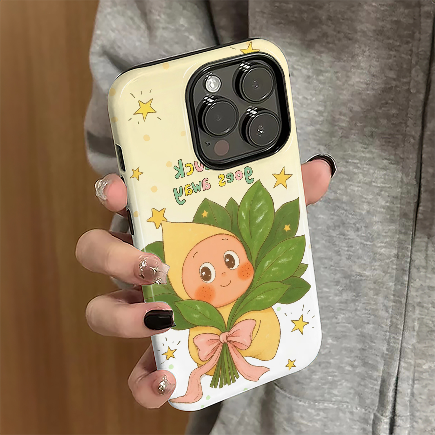 柚子叶星星人适用苹果17promax手机壳iPhone16pro卡通15pro女13新款14防摔11保护套12潮牌xsmax/8/7plus菲林e