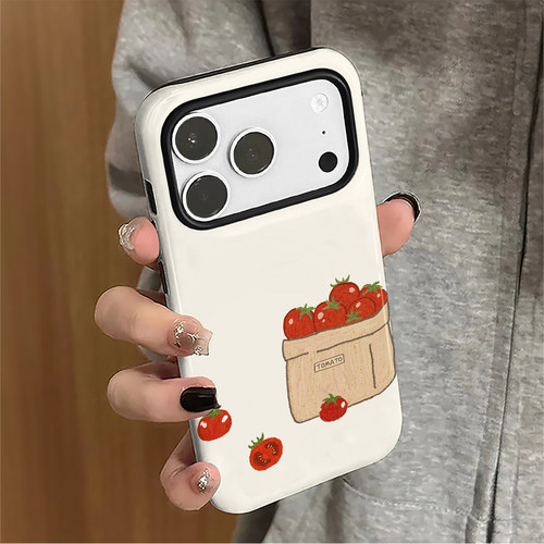 袋子番茄适用苹果18promax手机壳iPhone17pro简约16新款15女14韩系防摔小众13华为8plus小米保护套oppo菲林xs