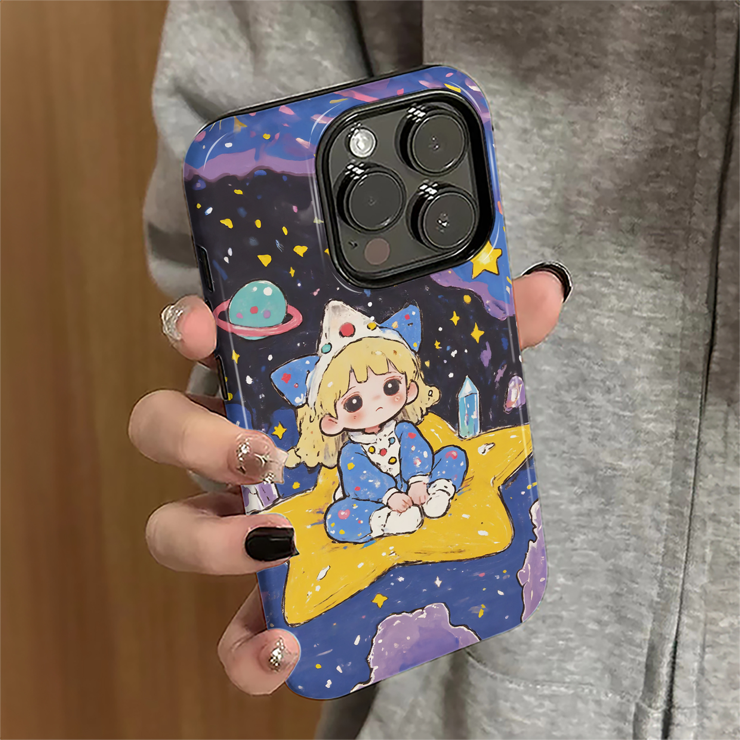 适用苹果16pro手机壳女苹果15promax新款iPhone14简约iP13可爱12卡通7/8plus防摔11星星女孩xsmax套xr菲林16e