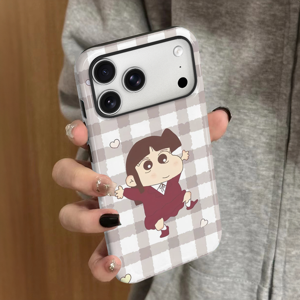 格纹小爱适用苹果16promax手机壳iPhone17pro日韩ip15pro女13卡通14新款xsmax可爱12防摔11保护套8/7plus菲林