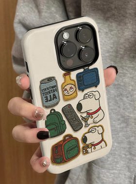 适用苹果15promax手机壳ip17pro新款iPhone16pro简约14/13女卡通12书包小狗7小众xsmax防摔11保护套8plus菲林