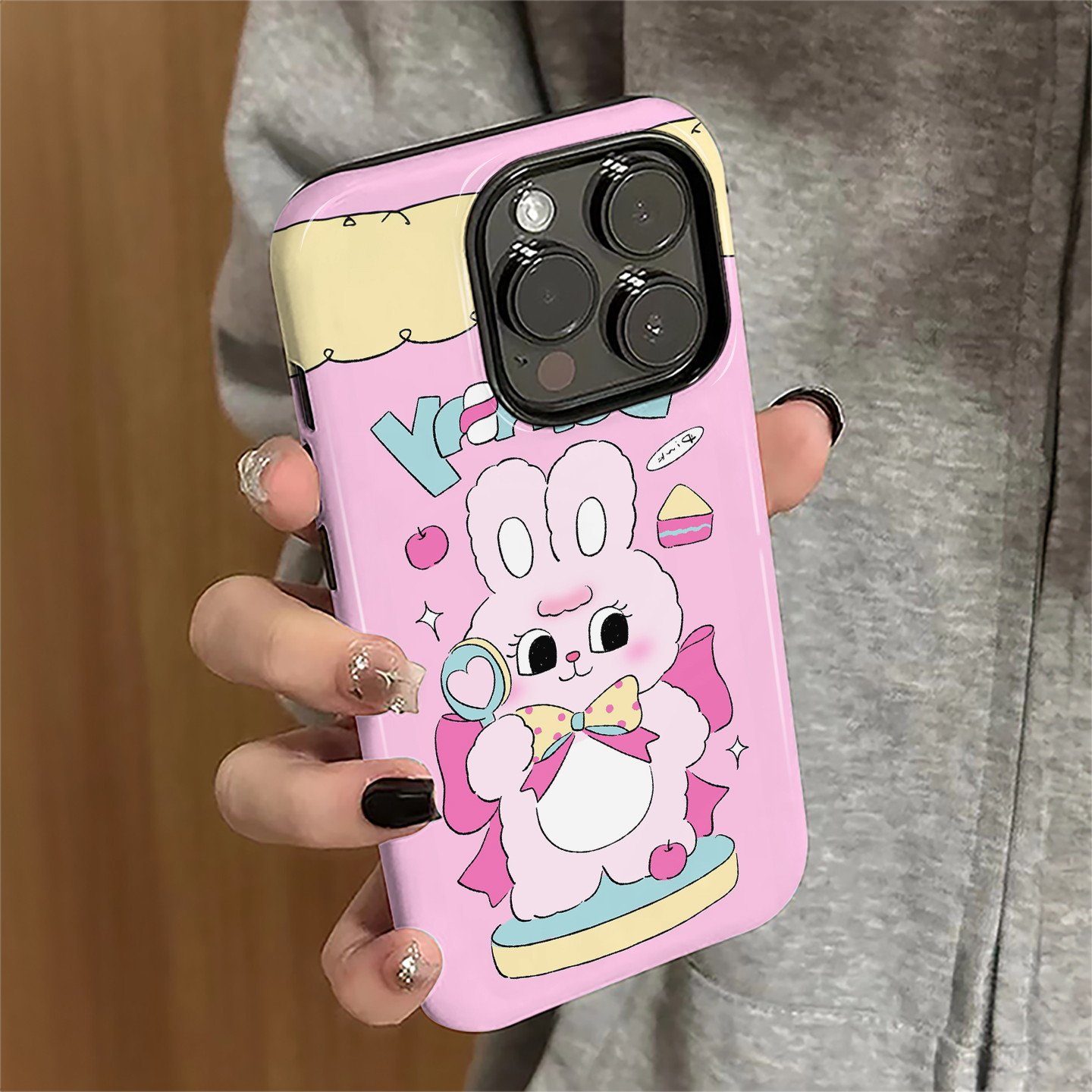 适用苹果16promax手机壳苹果15pro新款iPhone13简约iP14pro女12卡通8plus防摔7套11可爱小兔xsmax硬16e菲林xr