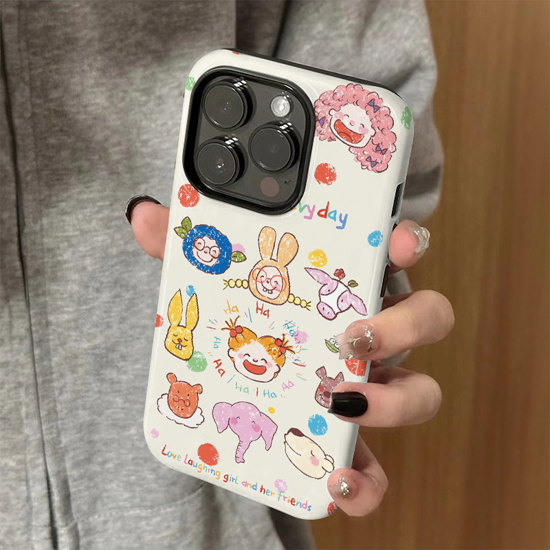 适用苹果15promax手机壳iPhone16pro新款卡通iP14/13女款12简约xsmax可爱coco酱8防摔11小众plus菲林二合一xr