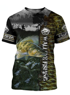 Casual 3D printed round neck short sleeves休闲3D印花圆领短袖