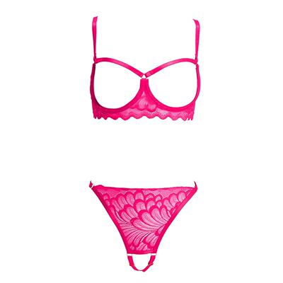 Lace suspender hollow underwear set 蕾丝吊带镂空内衣套装女士