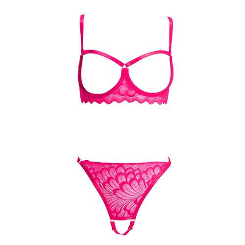 Lace suspender hollow underwear set 蕾丝吊带镂空内衣套装女士