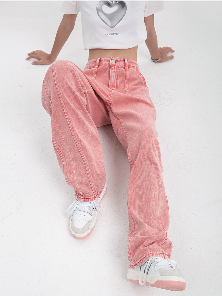 Casual straight denim floor mop pants 休闲直筒牛仔拖地长裤女,女装/女士精品,牛仔裤,淘宝优惠券,粉丝福利购,淘宝优惠卷