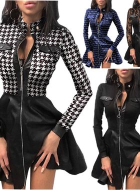 Fashion patchwork waist dress for women 时尚拼接收腰连衣裙女