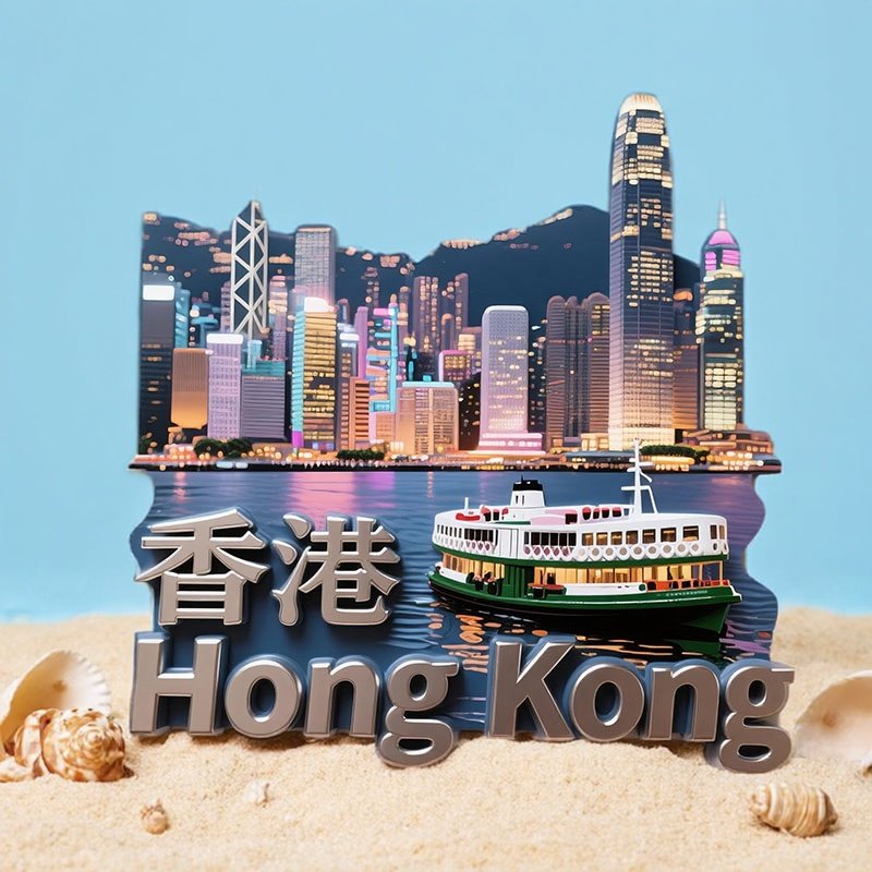 中国香港澳门金属强磁冰箱贴金属立体创意装饰纪念品旅行纪念礼物