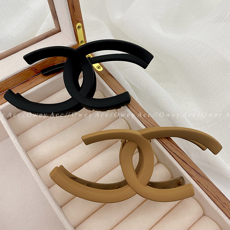 简约磨砂夹子双C女超大号发夹