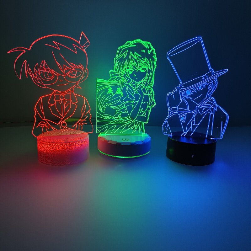 周边名侦探柯南怪盗基德灰原哀手办女生宿舍摆件生日礼物3d小夜灯