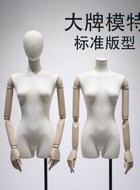 服装店橱窗模特道具女装韩版假人偶玻璃纤维半身人台模特展示架全