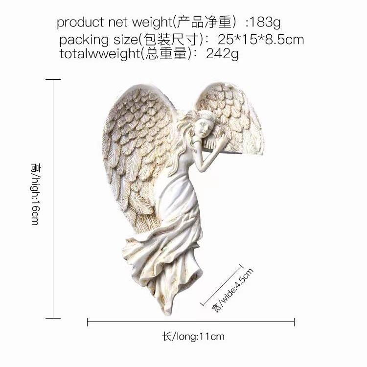 欧式救赎天使门框摆件少女翅膀树脂雕塑工艺品墙壁挂件画框装饰品 商业/办公家具 办公茶水柜 原图主图