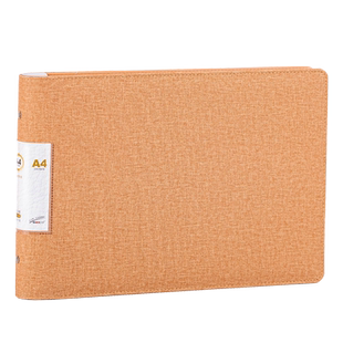 皮质A4活页夹横版外壳收纳夹高清内页横向插页夹卡册收纳册可拆卸文件夹活页可取出内页双面横翻试卷夹