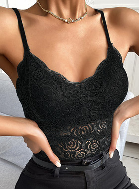 Sexy lace fitting suspender bottom coat 蕾丝修身吊带打底上衣