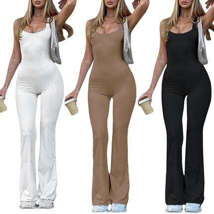 Casual Slim Bell Bottoms Sexy Jumpsuit休闲修身喇叭性感连体裤