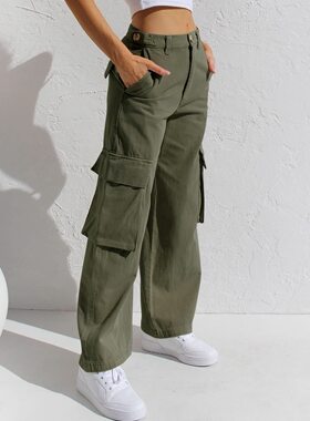 Casual solid color straight tube overalls 休闲纯色直筒工装裤