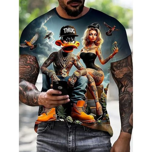 Cartoon Animal 3D Printed T-shirt for Men卡通动物3d印花T恤男