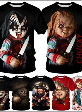 Terrifying Doll 3D Printed T-shirt for Men可怕娃娃 3d印花T恤