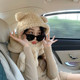 jennie同款 小熊帽子围巾一体女冬季 加厚护耳可爱毛绒保暖连帽围脖