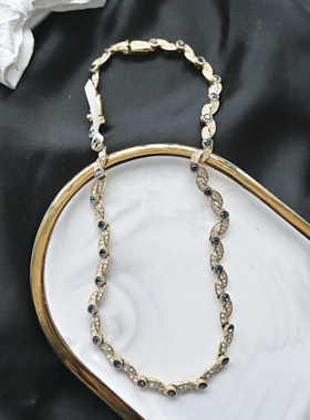 【任四月复古首饰】Attwood Sawyer莱茵石项链 Vintage中古首饰