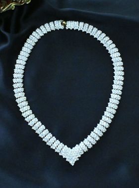 【任四月复古首饰】Attwood Sawyer 英国密镶莱茵石项链