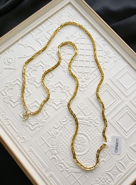 【任四月复古首饰】Henkel Grosse金色长项链vintage中古首饰