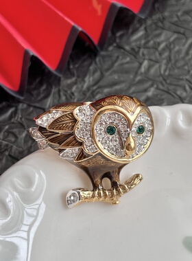 【任四月中古首饰】Attwood Sawyer猫头鹰胸针 Vintage中古首饰
