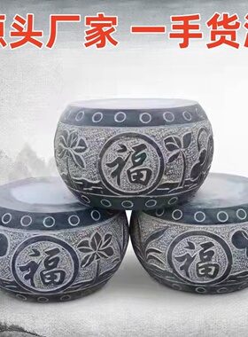花岗岩柱墩圆柱墩石头垫子大理石柱脚石柱皮圆墩凉亭户外空心底座