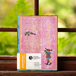 paperblanks佩兰克新款笔记本子长袜子皮皮联名款ip装饰原图复古日记事本精美手账本高颜值文创硬封面手帐