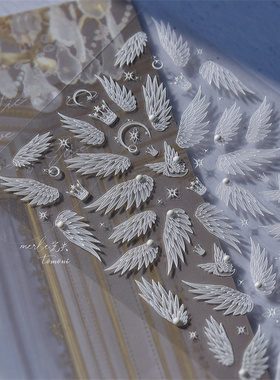 tomoni晶钻美甲贴纸 莫失合作款复古指甲贴翅膀贴纸MS708