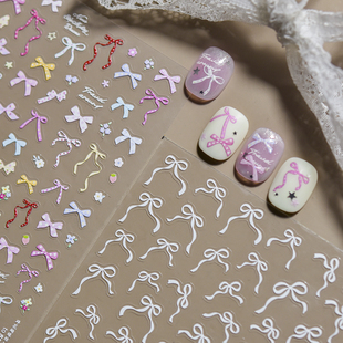 tomoni薄韧美甲贴纸 指甲贴超薄无痕碎花蝴蝶结美甲饰品5516 爆款