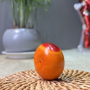 仿鹤顶红圆珠单珠生长纹钙化层明显纹路清晰戒指手串收藏送礼佳品