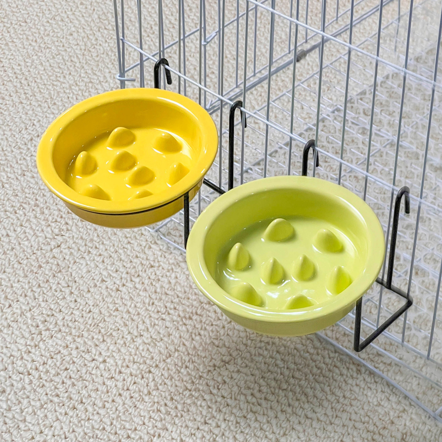 宠物陶瓷碗猫碗狗碗慢食碗粮碗狗狗猫咪饭碗食盆饭盆挂钩铁架