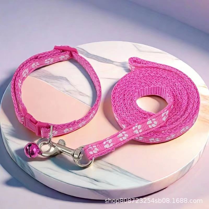 狗爪印花牵引绳脚印牵引项圈套装卡通宠物项圈猫咪牵引绳项圈套装,宠物/宠物食品及用品,发饰/头饰,淘宝优惠券,粉丝福利购,淘宝优惠卷