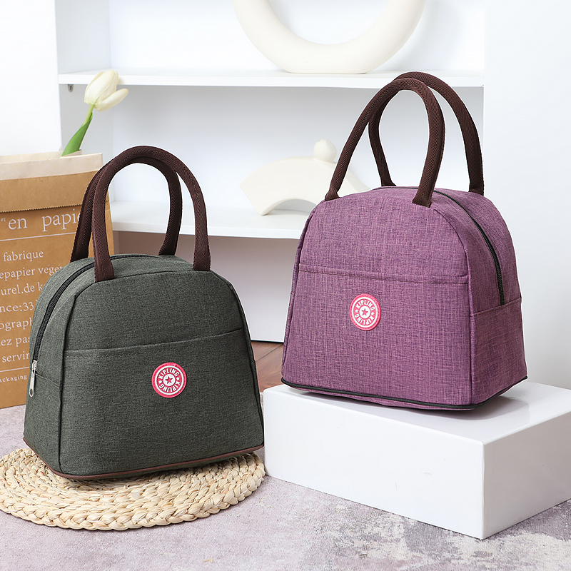 小圆包饭盒袋妈咪包加厚便当上班手提小布包手拎袋化妆包手提包